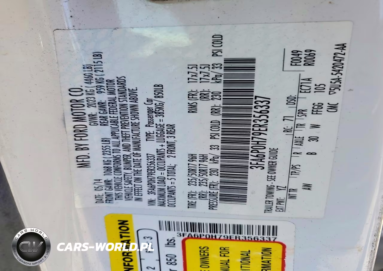 2014 Ford Fusion Se VIN:3FA6P0H79ER356337 - 12