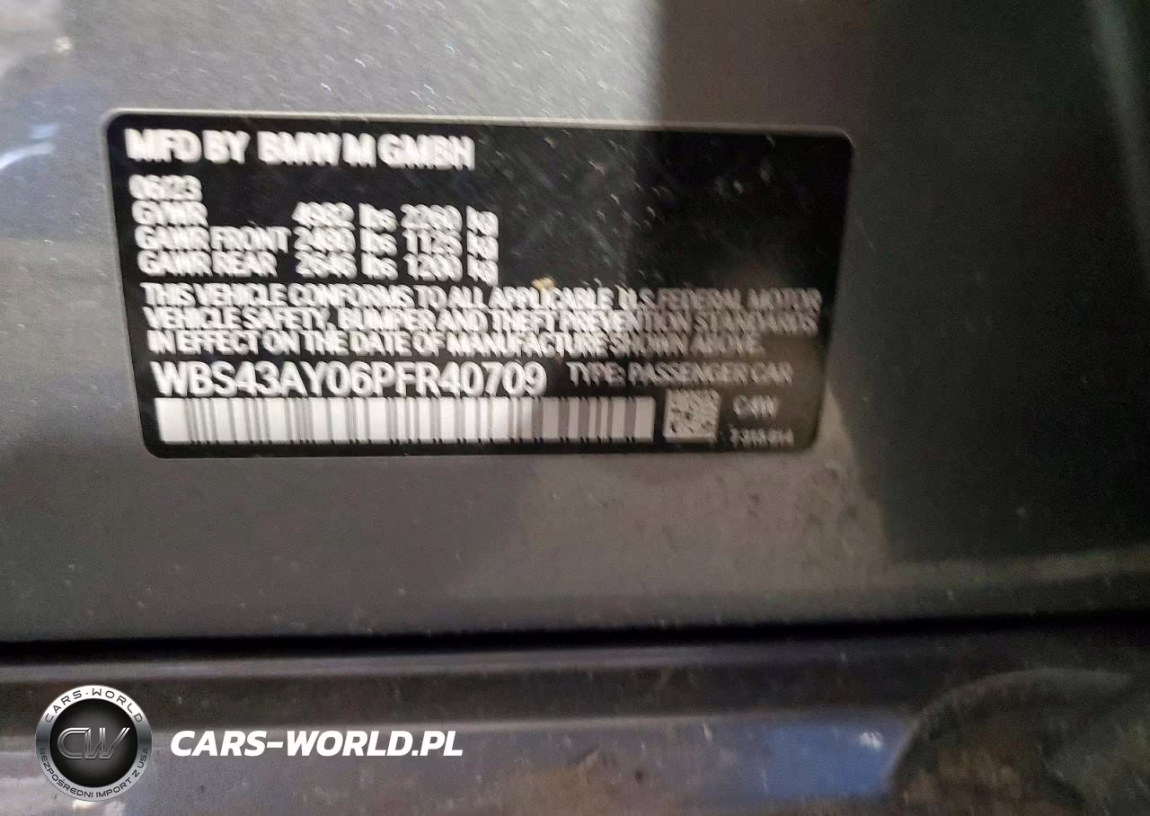 2023 BMW M3 Competition VIN:WBS43AY06PFR40709 - 12