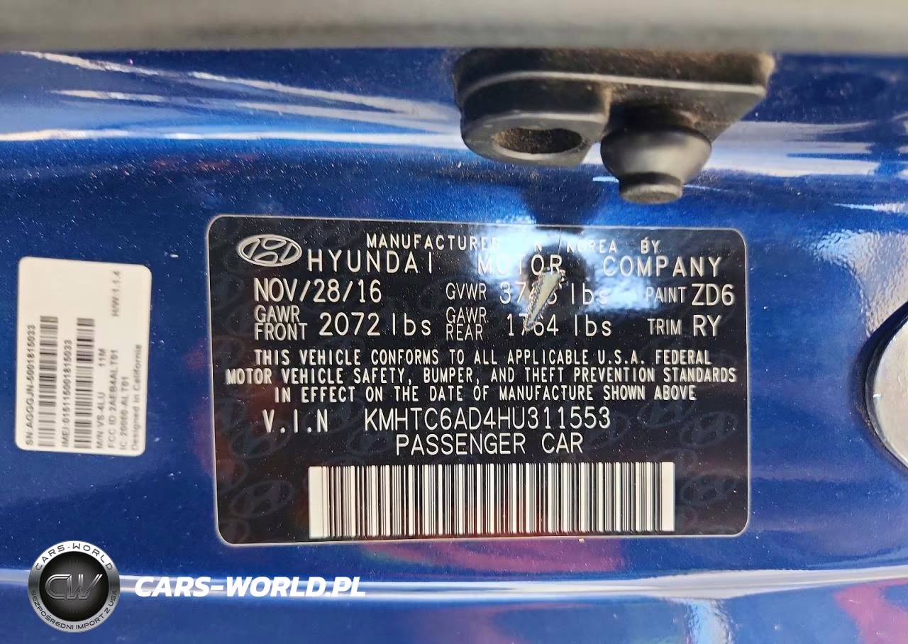 2017 Hyundai Veloster Base VIN:KMHTC6AD4HU311553 - 12