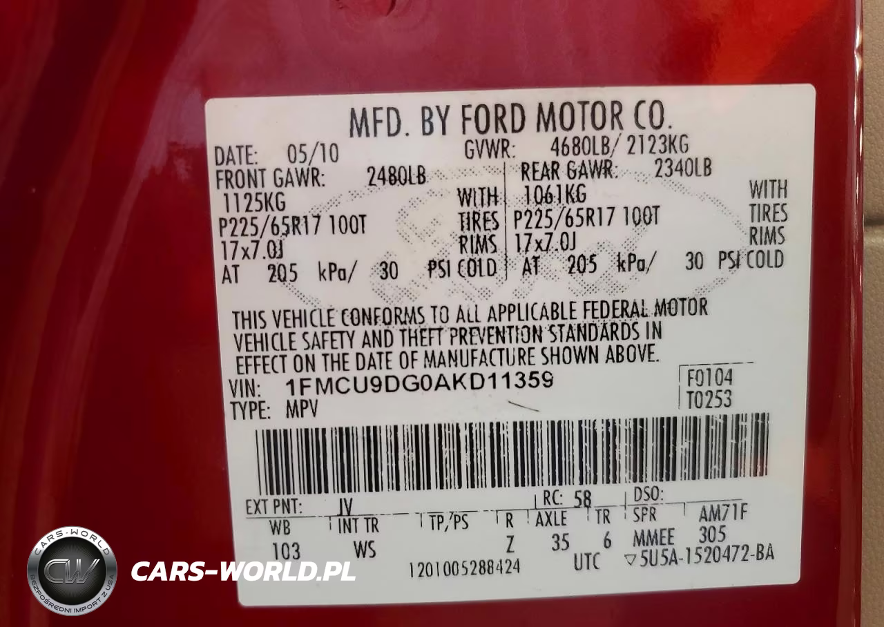 2010 Ford Escape Xlt VIN:1FMCU9DG0AKD11359 - 13