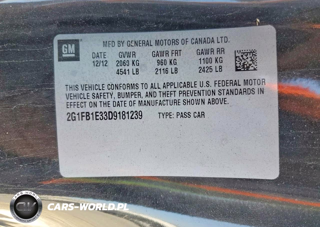 2013 Chevrolet Camaro Lt VIN:2G1FB1E33D9181239 - 12