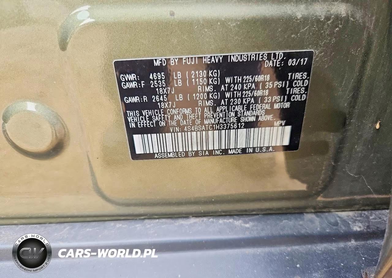 2017 Subaru Outback Touring VIN:4S4BSATC1H3375612 - 13