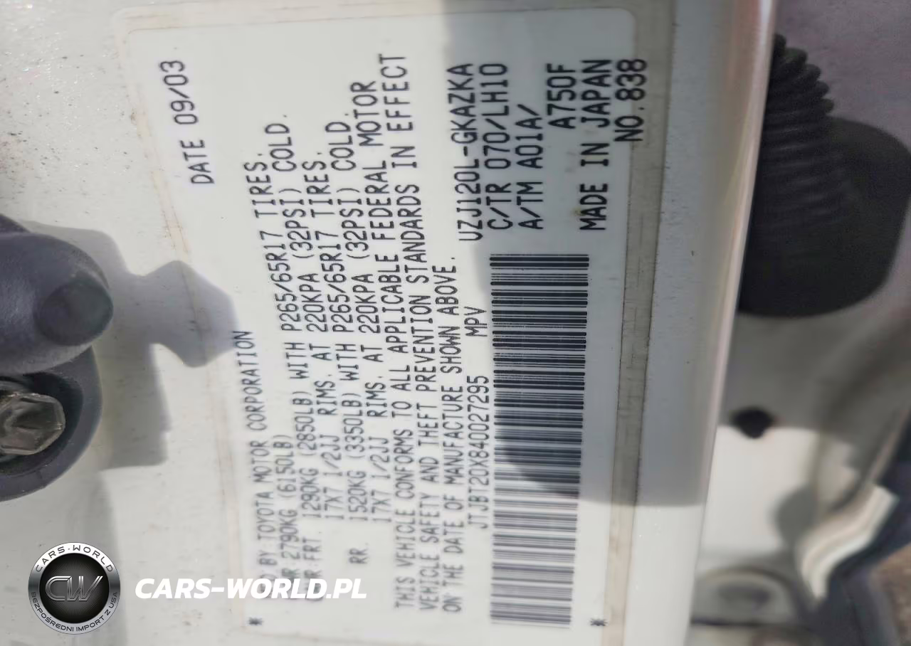 2004 Lexus Gx 470 VIN:JTJBT20X840027295 - 14