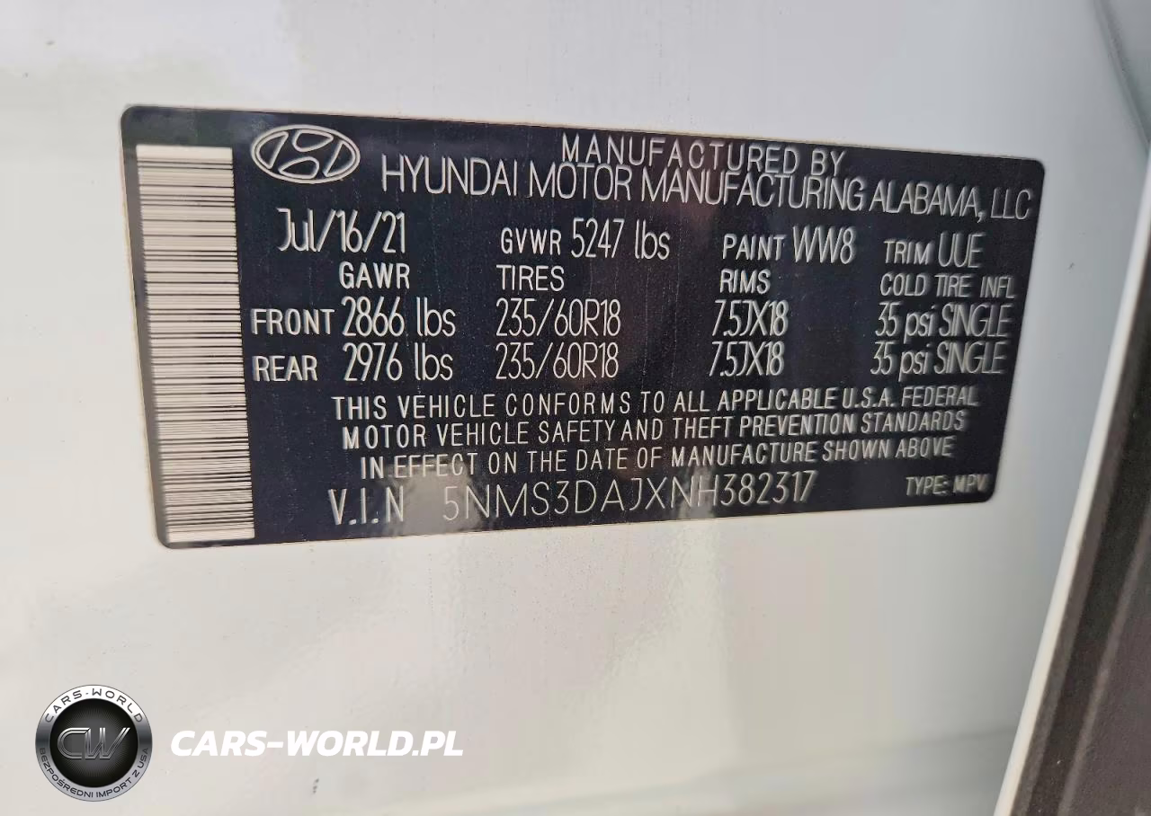 2022 Hyundai Santa Fe Sel VIN:5NMS3DAJXNH382317 - 14
