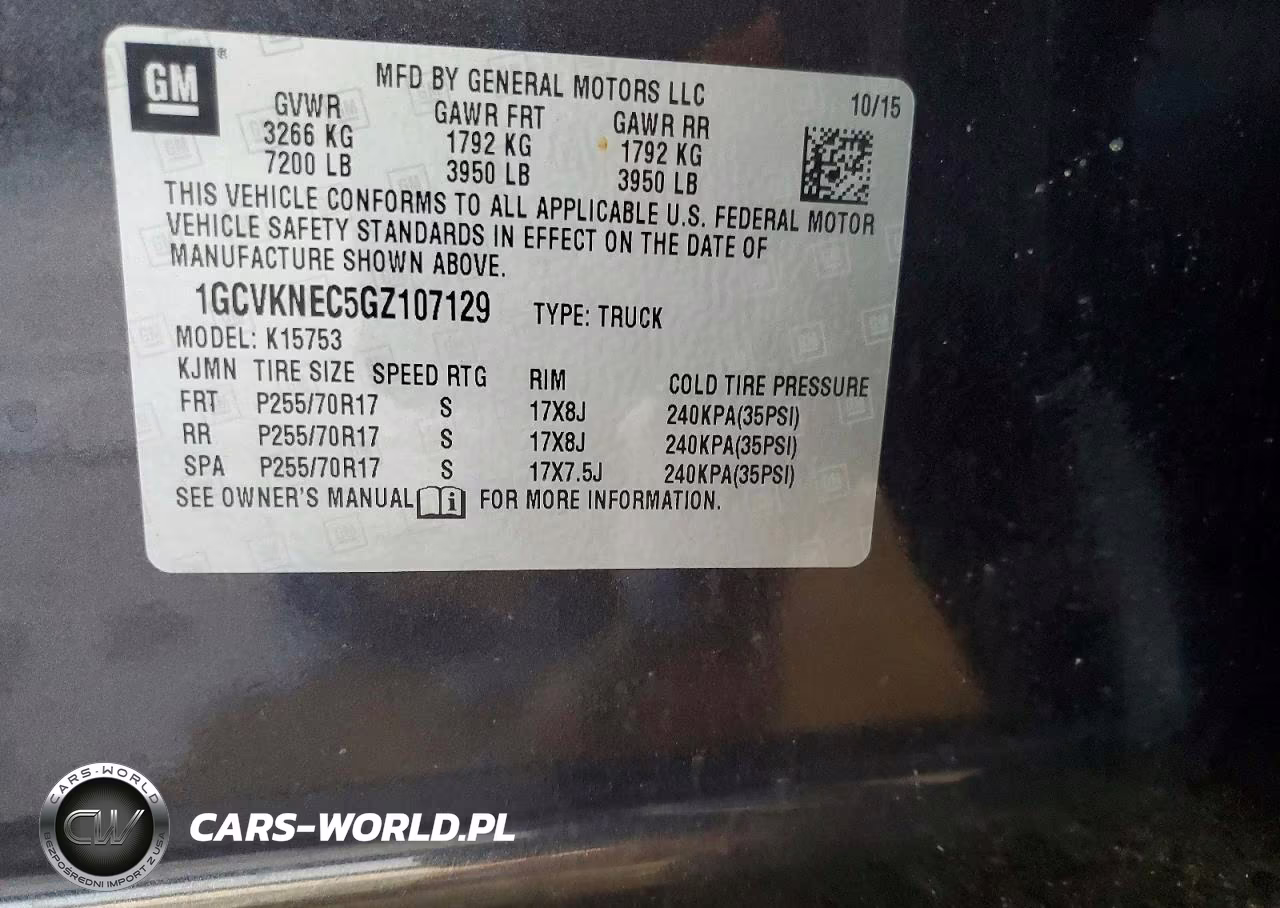 2016 Chevrolet Silverado K1500 VIN:1GCVKNEC5GZ107129 - 12