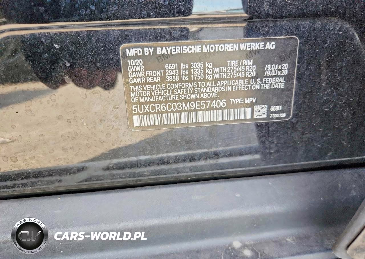 2021 BMW X5 xDrive40I VIN:5UXCR6C03M9E57406 - 13