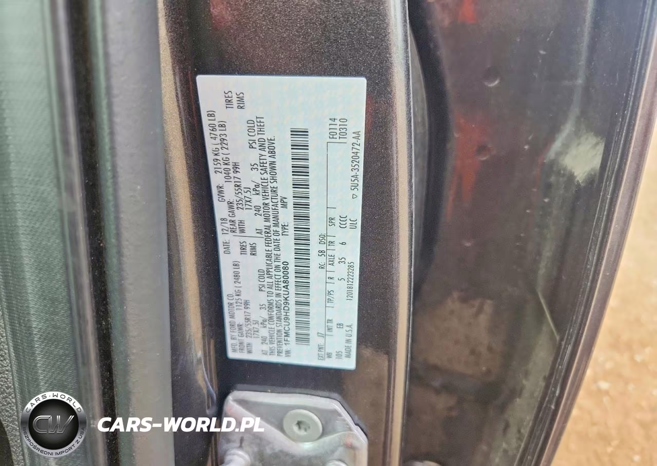 2019 Ford Escape Sel VIN:1FMCU9HD9KUA80080 - 13
