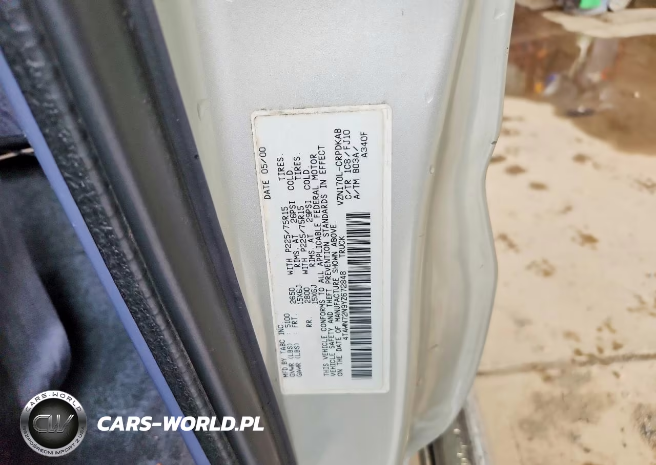 2000 Toyota Tacoma Xtracab VIN:4TAWN72N9YZ672848 - 12