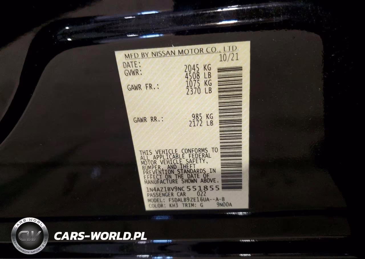 2022 Nissan Leaf S VIN:1N4AZ1BV9NC551855 - 12