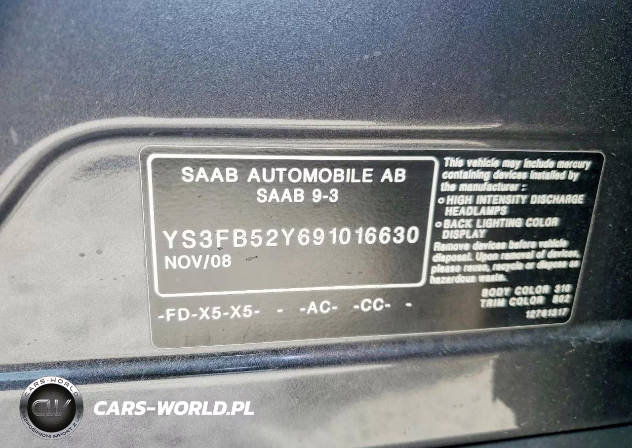 2009 Saab 9-3 2.0T VIN:YS3FB52Y691016630 - 13