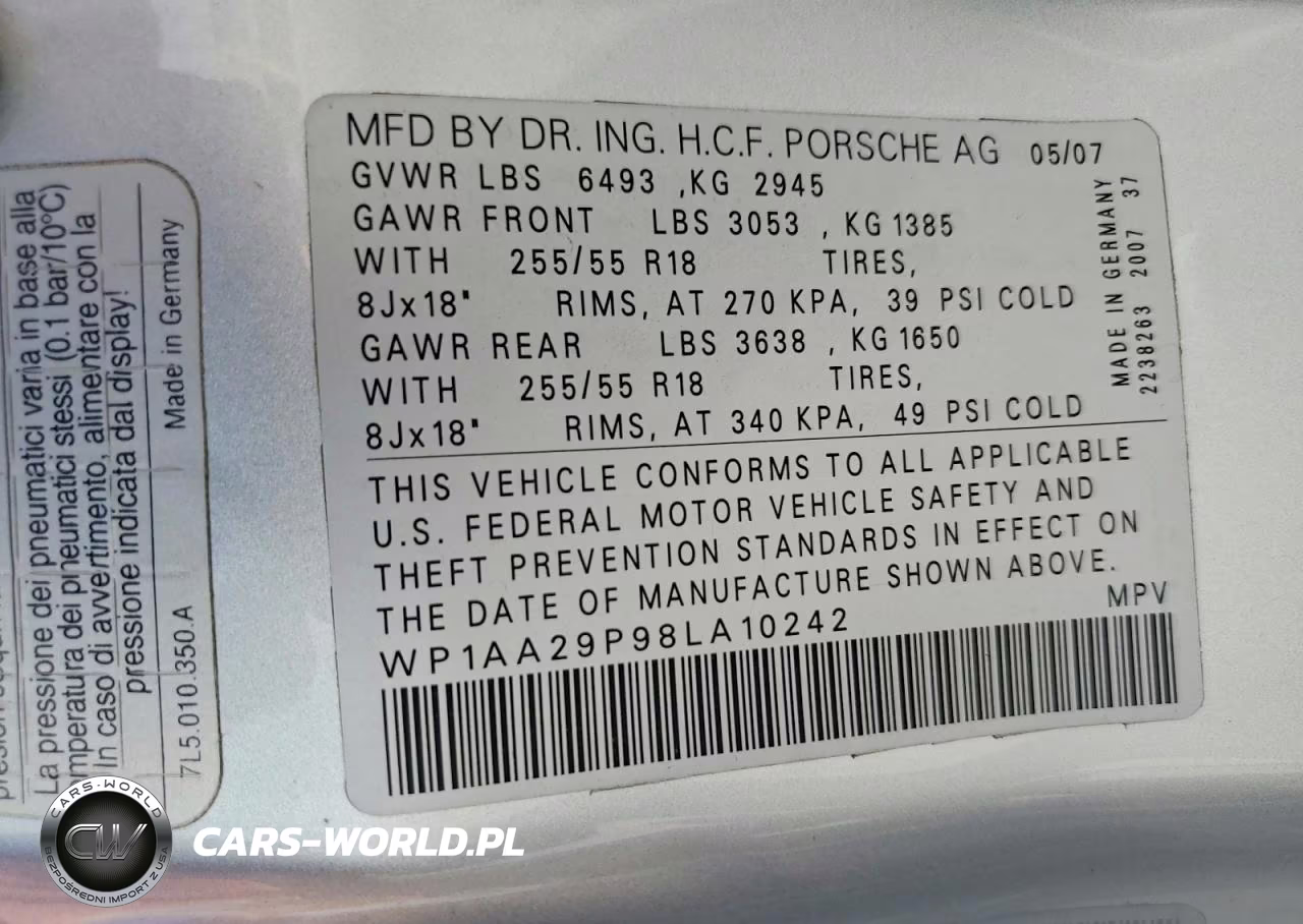 2008 Porsche Cayenne VIN:WP1AA29P98LA10242 - 13