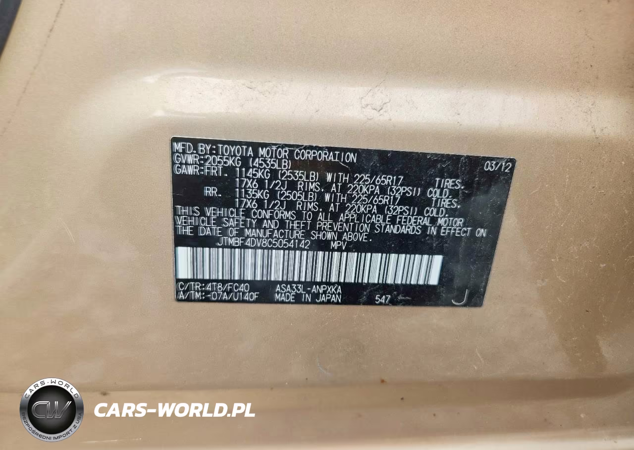 2012 Toyota Rav4 Base VIN:JTMBF4DV8C5054142 - 14