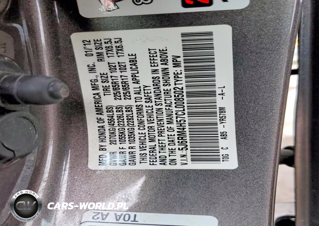 2012 Honda Cr-V Ex VIN:5J6RM4H57CL008502 - 13