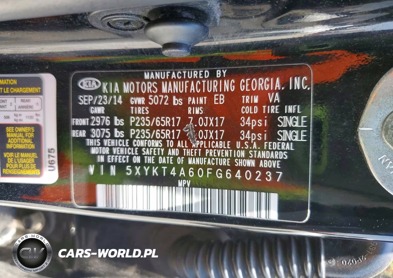 2015 Kia Sorento Lx VIN:5XYKT4A60FG640237 - 13