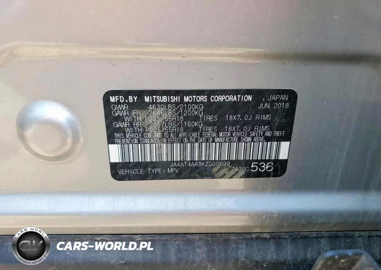 2019 Mitsubishi Eclipse Cross Le VIN:JA4AT4AA8KZ000699 - 13