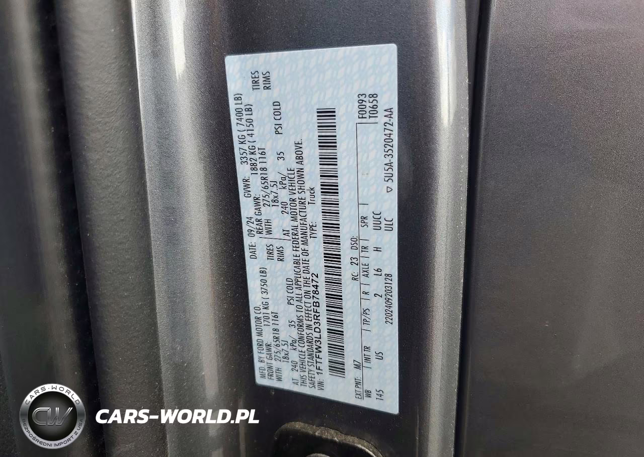 2024 Ford F150 Xlt VIN:1FTFW3LD3RFB78472 - 13