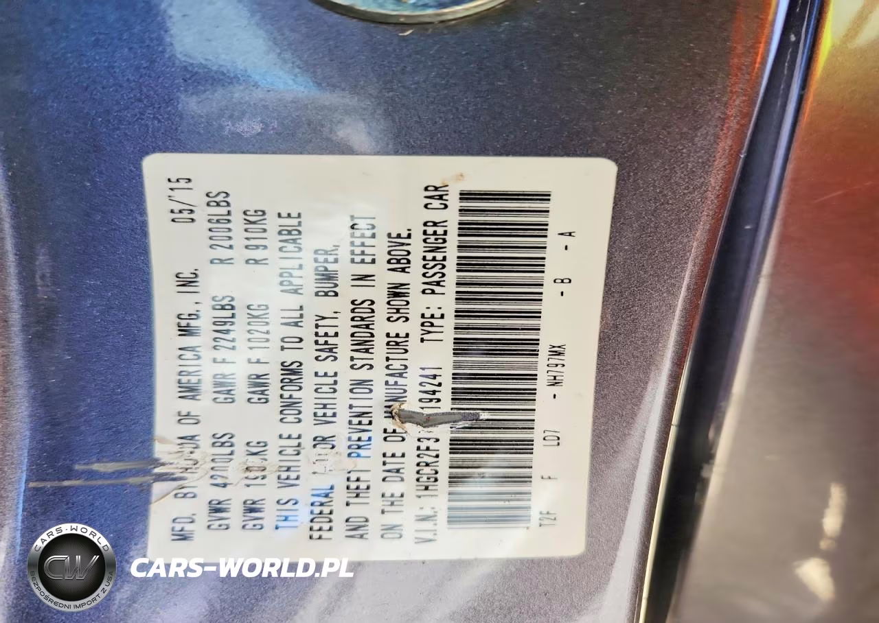 2015 Honda Accord Lx VIN:1HGCR2F37FA194241 - 12