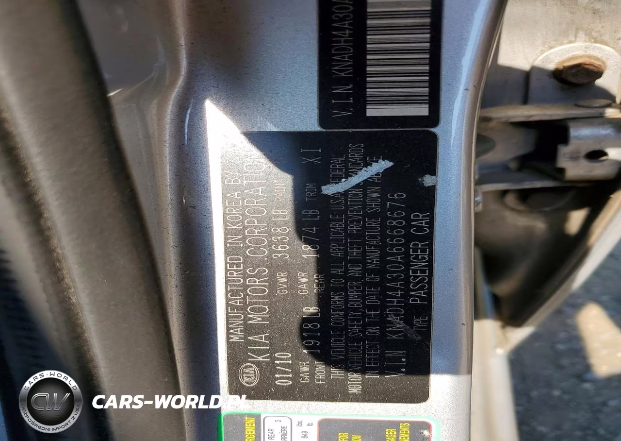 2010 Kia Rio Base VIN:KNADH4A30A6668676 - 12