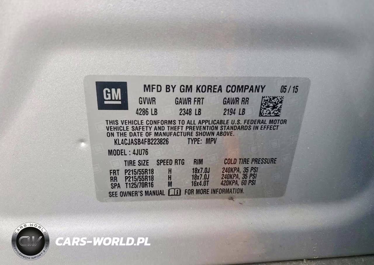 2015 Buick Encore VIN:KL4CJASB4FB223826 - 13