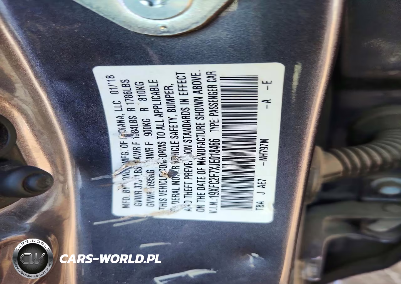2018 Honda Civic Ex VIN:19XFC2F7XJE018466 - 12