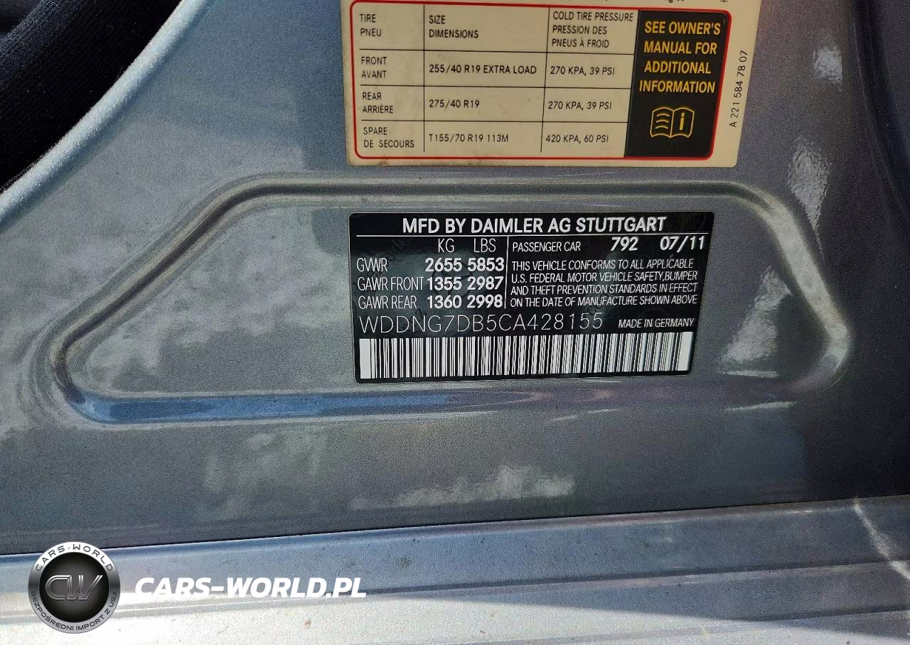 2012 Mercedes-Benz S 550 VIN:WDDNG7DB5CA428155 - 13