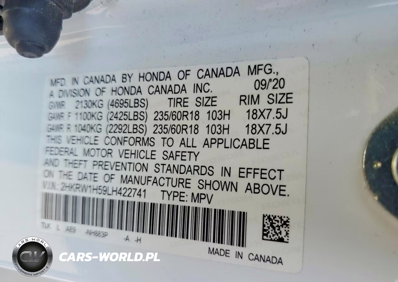 2020 Honda Cr-V Ex VIN:2HKRW1H59LH422741 - 14