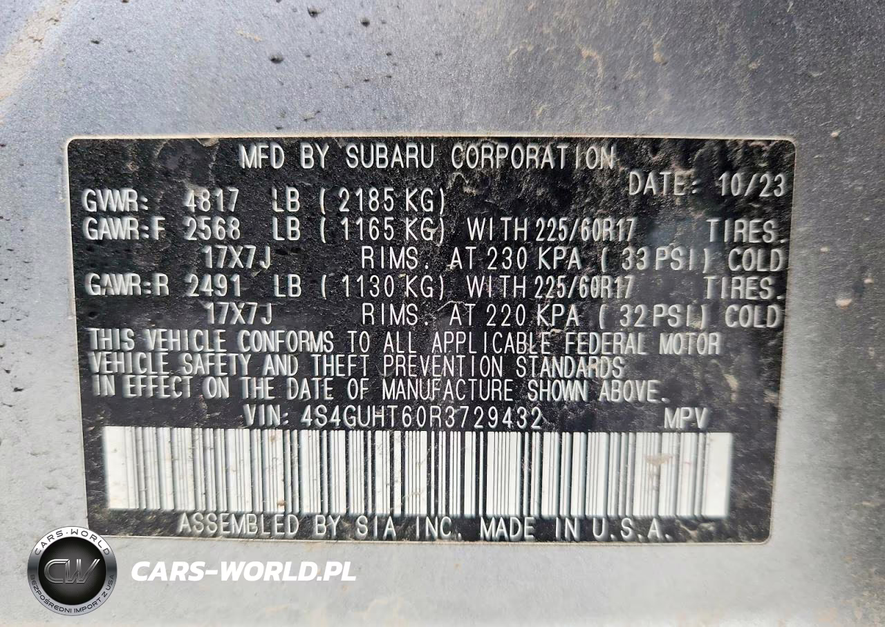 SUBARU CROSSTREK VIN:4S4GUHT60R3729432 - 12