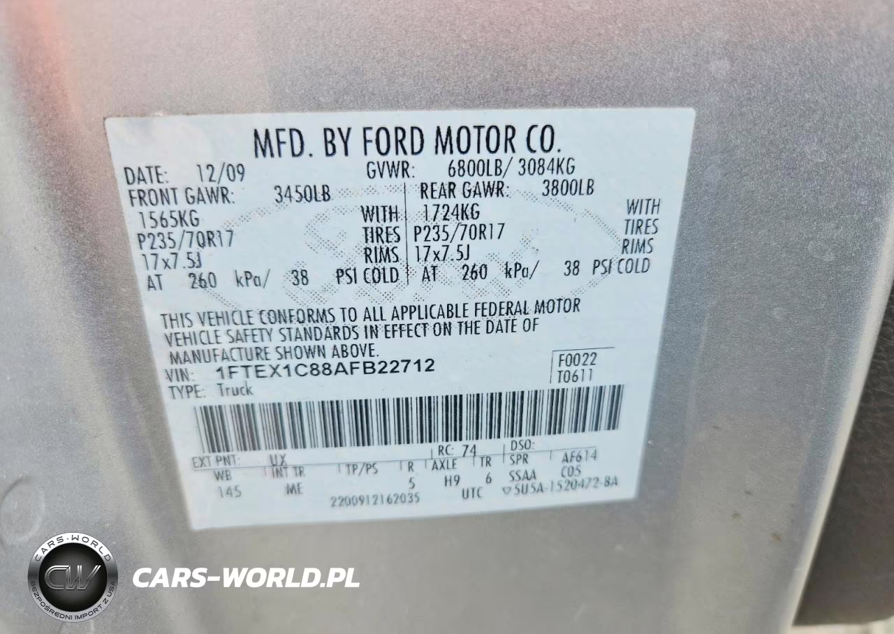 2010 Ford F150 Super Cab VIN:1FTEX1C88AFB22712 - 12