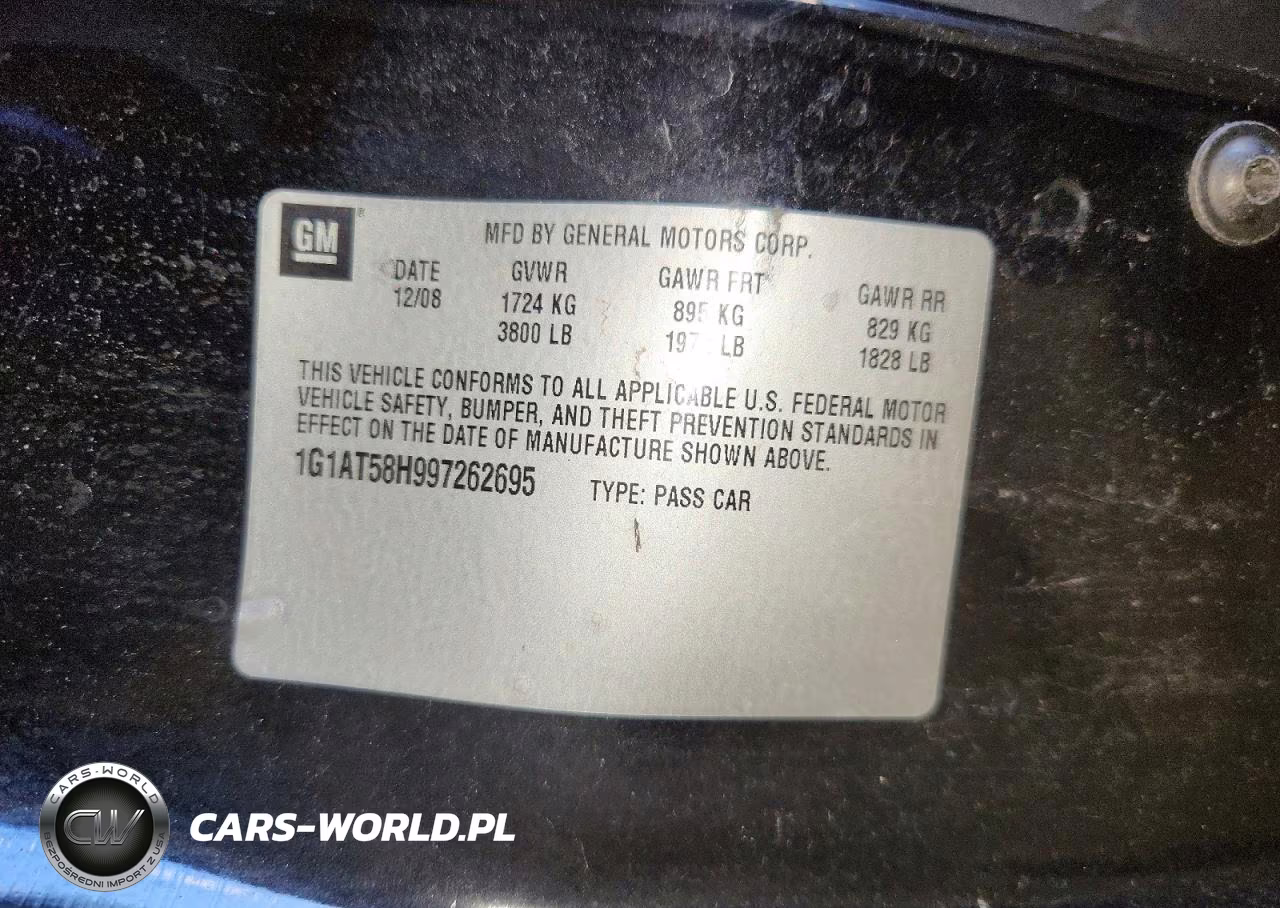2009 Chevrolet Cobalt Lt VIN:1G1AT58H997262695 - 12