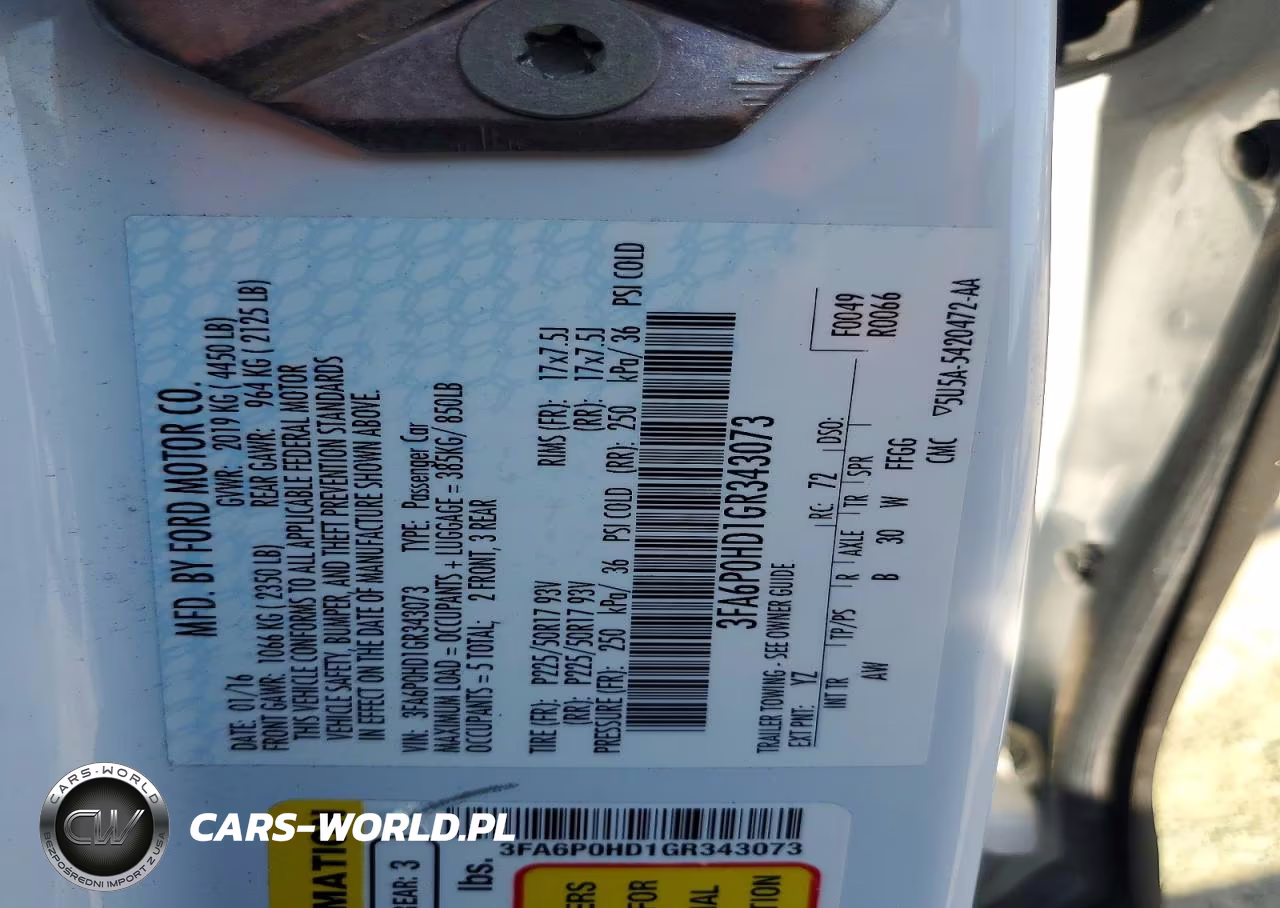 2016 Ford Fusion Se VIN:3FA6P0HD1GR343073 - 12