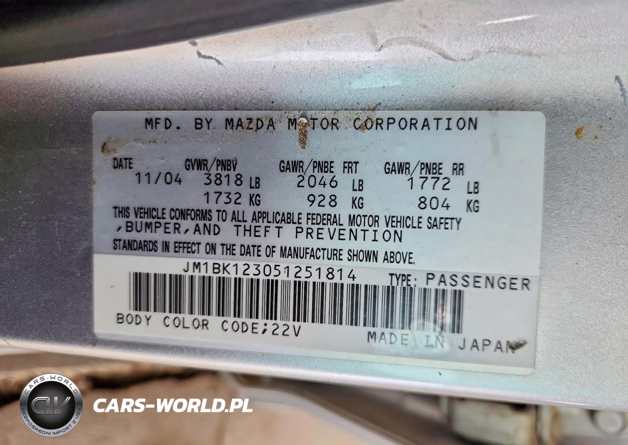 2005 Mazda 3 S VIN:JM1BK123051251814 - 12