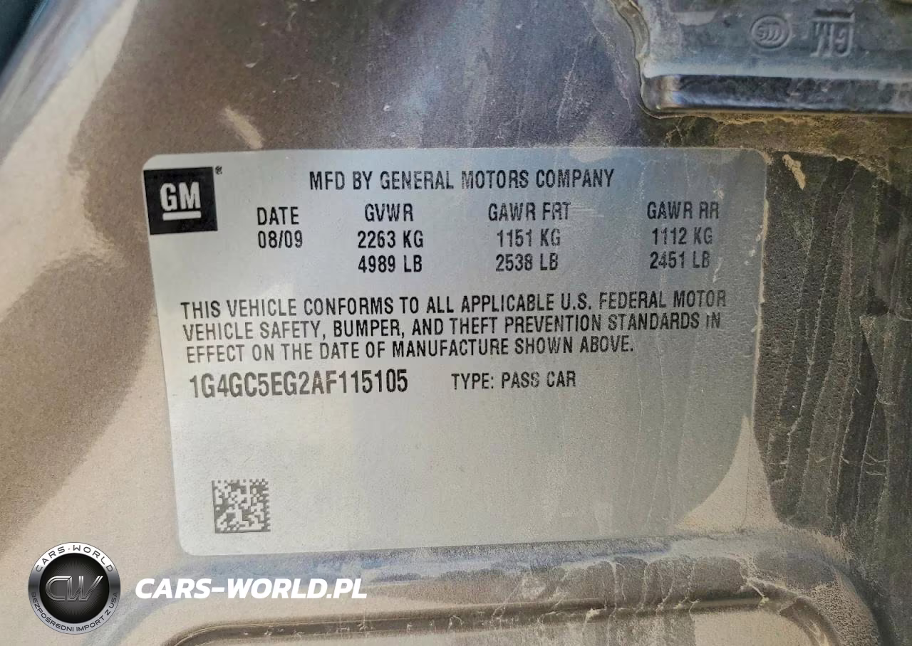 2010 Buick Lacrosse Cxl VIN:1G4GC5EG2AF115105 - 12