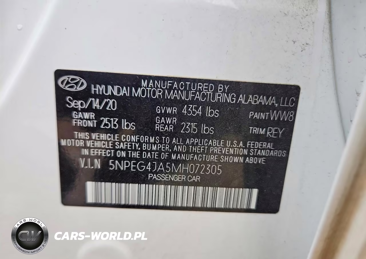 2021 Hyundai Sonata Se VIN:5NPEG4JA5MH072305 - 12