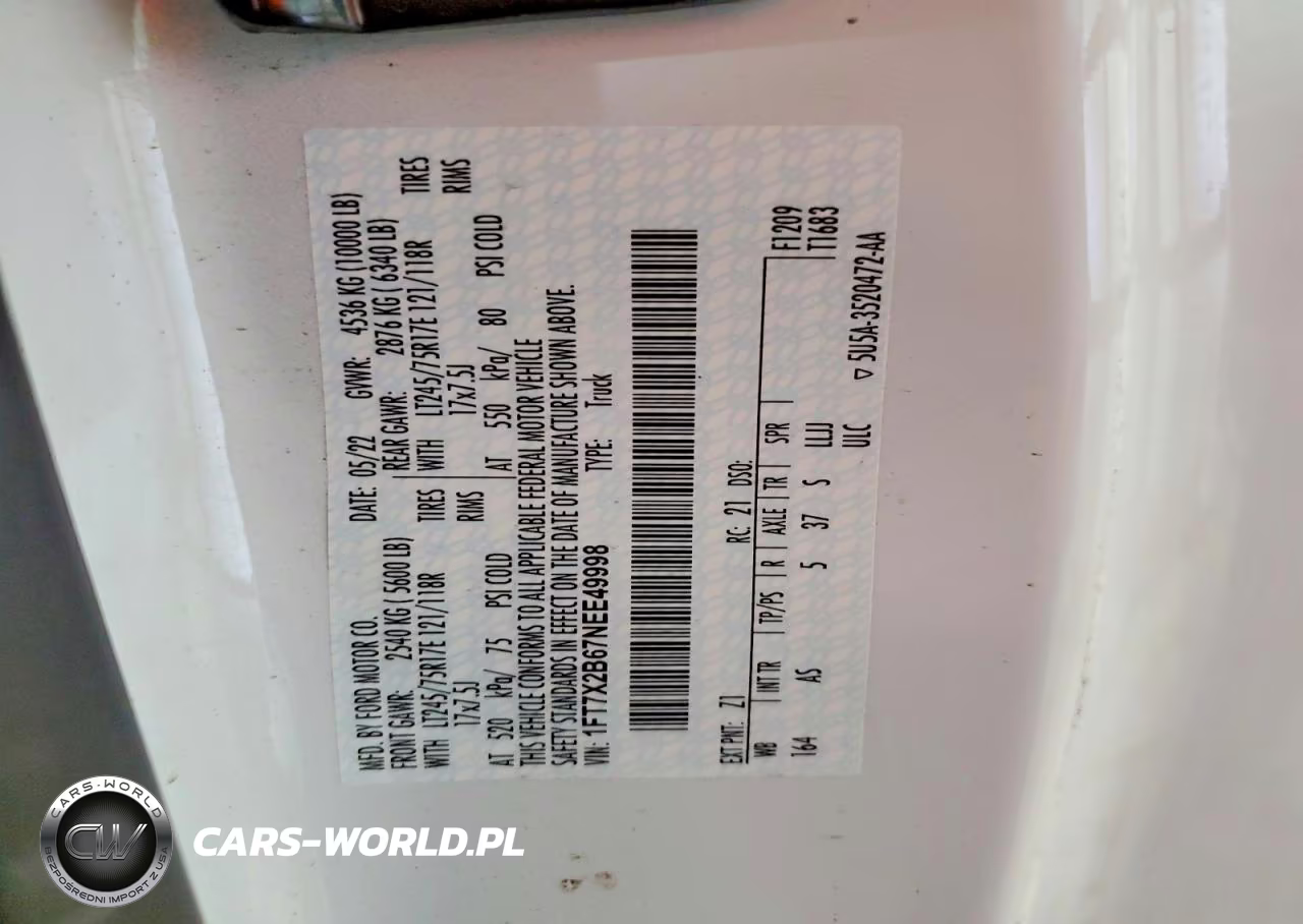 2022 Ford F250 Super Duty VIN:1FT7X2B67NEE49998 - 12