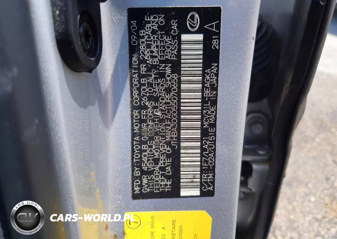 2005 Lexus Es 330 VIN:JTHBA30G055070658 - 12