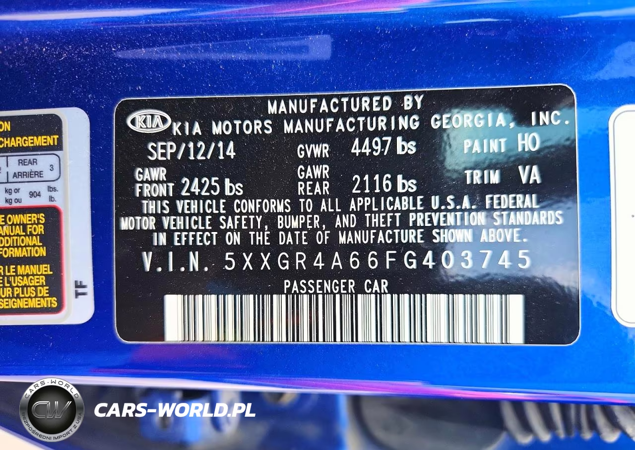 2015 Kia Optima Sx VIN:5XXGR4A66FG403745 - 13