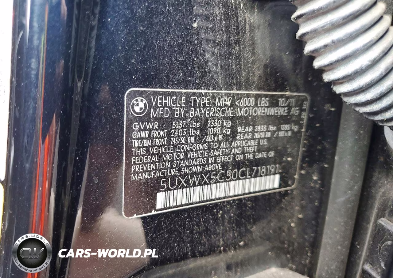 2012 BMW X3 xDrive28I VIN:5UXWX5C50CL718191 - 13