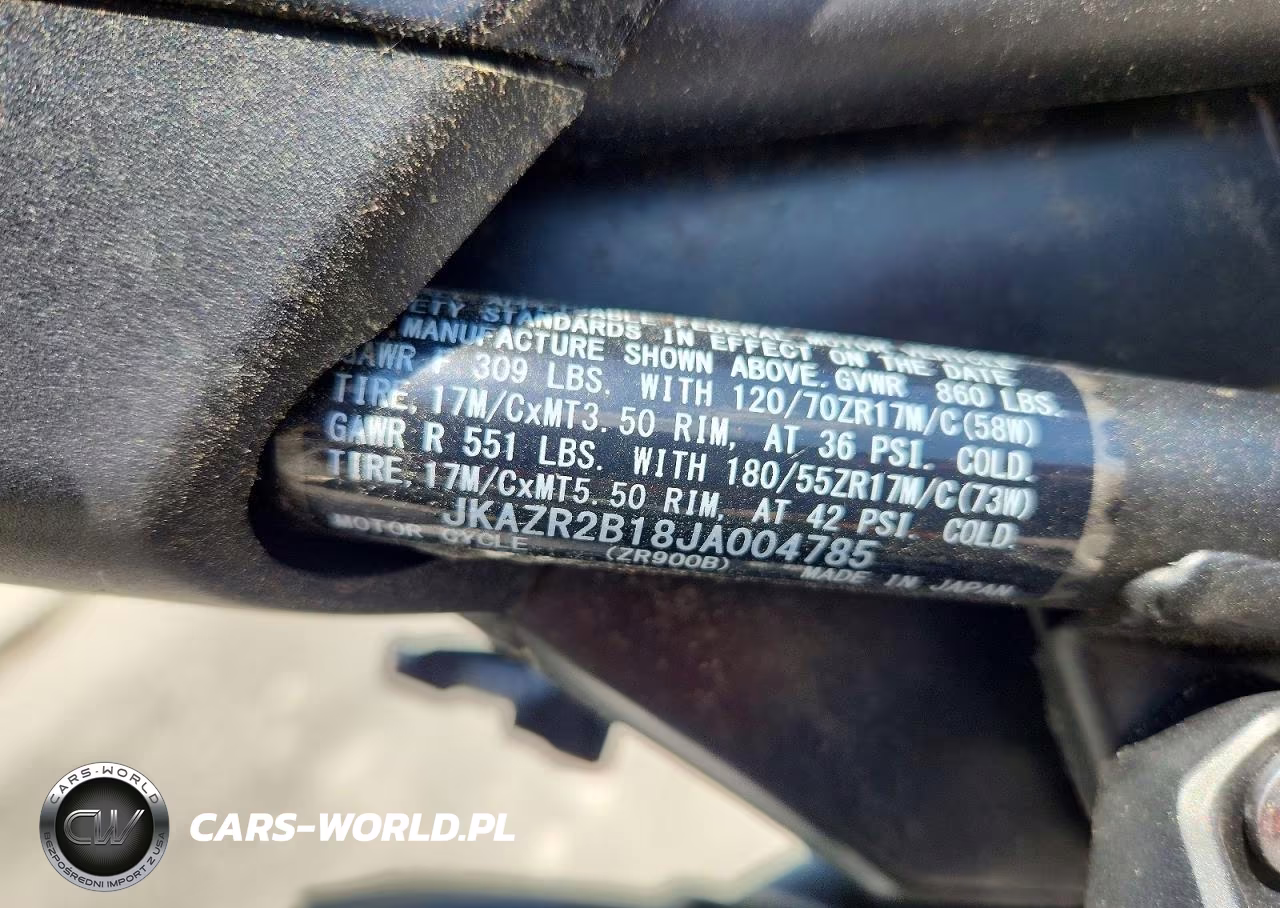 2018 Kawasaki Zr900 VIN:JKAZR2B18JA004785 - 9
