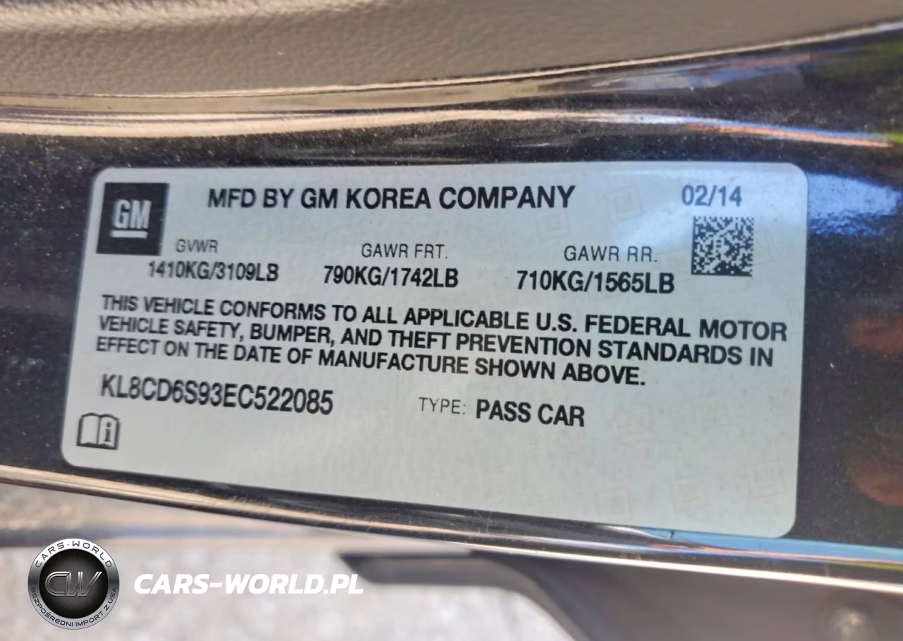 2014 Chevrolet Spark 1Lt VIN:KL8CD6S93EC522085 - 12