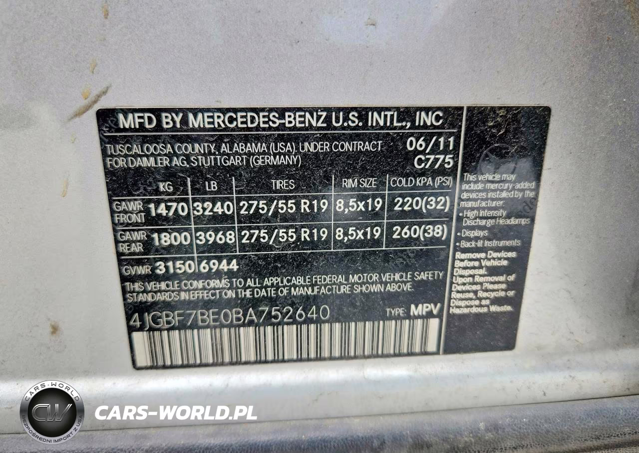 2011 Mercedes-Benz Gl 450 4Matic VIN:4JGBF7BE0BA752640 - 13