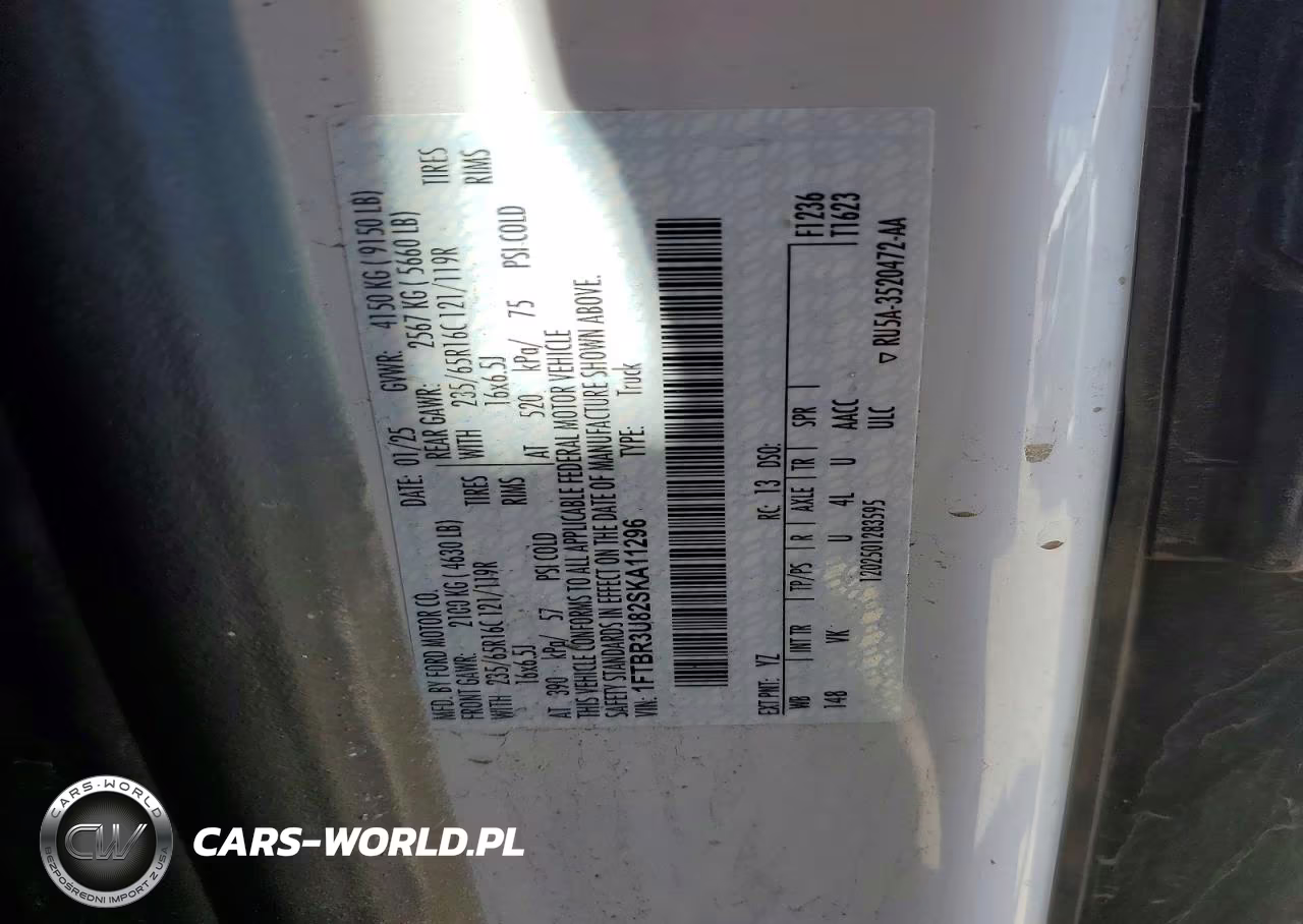 2025 Ford Transit T-250 VIN:1FTBR3U82SKA11296 - 13