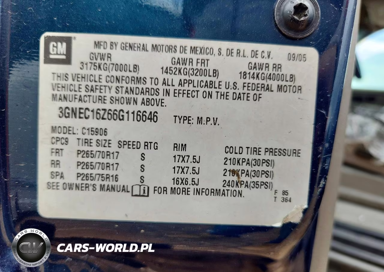 2006 Chevrolet Suburban C1500 VIN:3GNEC16Z66G116646 - 13