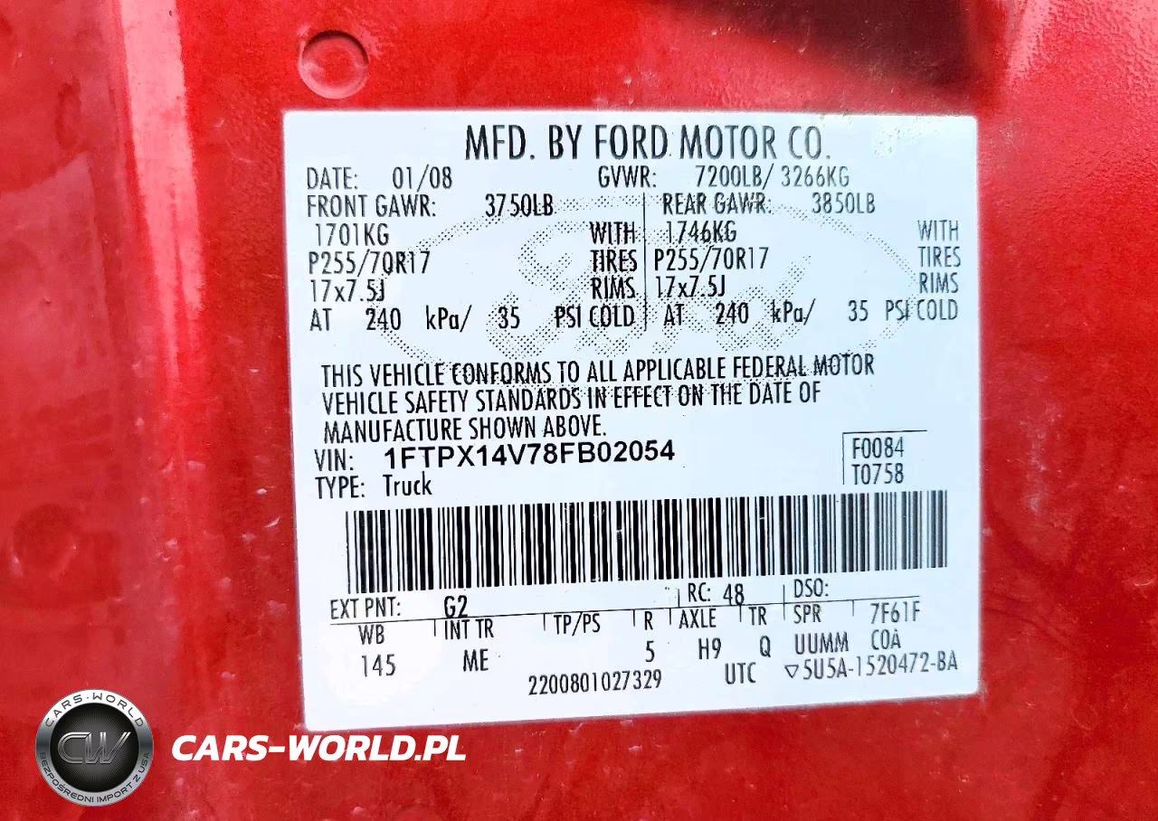 2008 Ford F150 VIN:1FTPX14V78FB02054 - 12