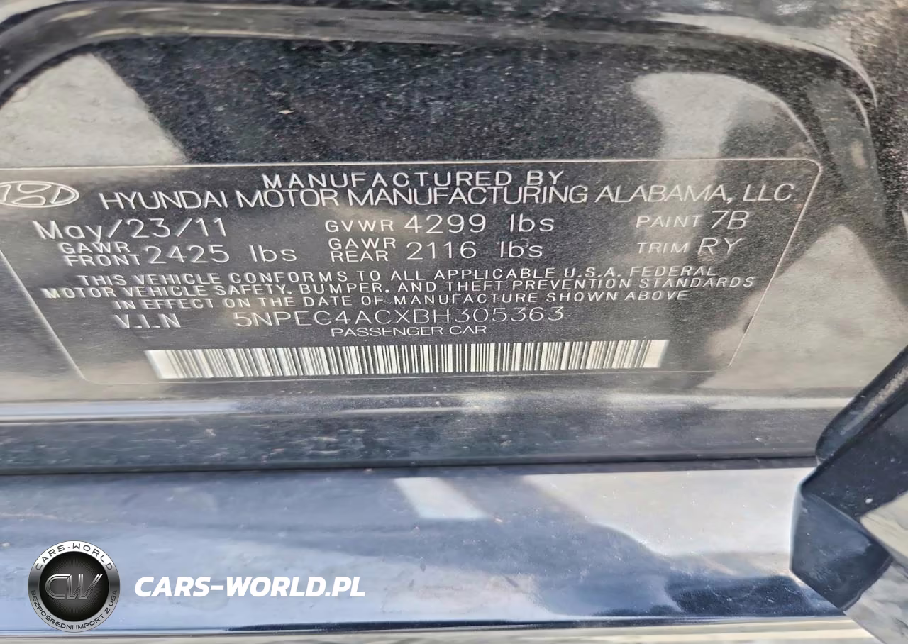 2011 Hyundai Sonata Se VIN:5NPEC4ACXBH305363 - 12