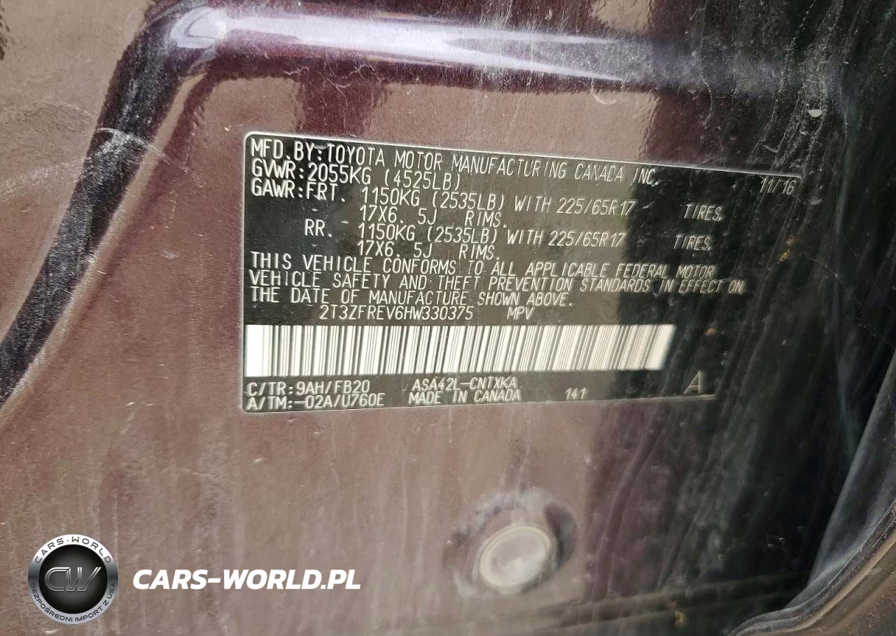 2017 Toyota Rav4 VIN:2T3ZFREV6HW330375 - 13