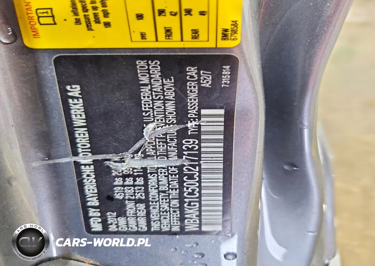 2012 BMW 335 I Sulev VIN:WBAKG1C50CJ217139 - 12
