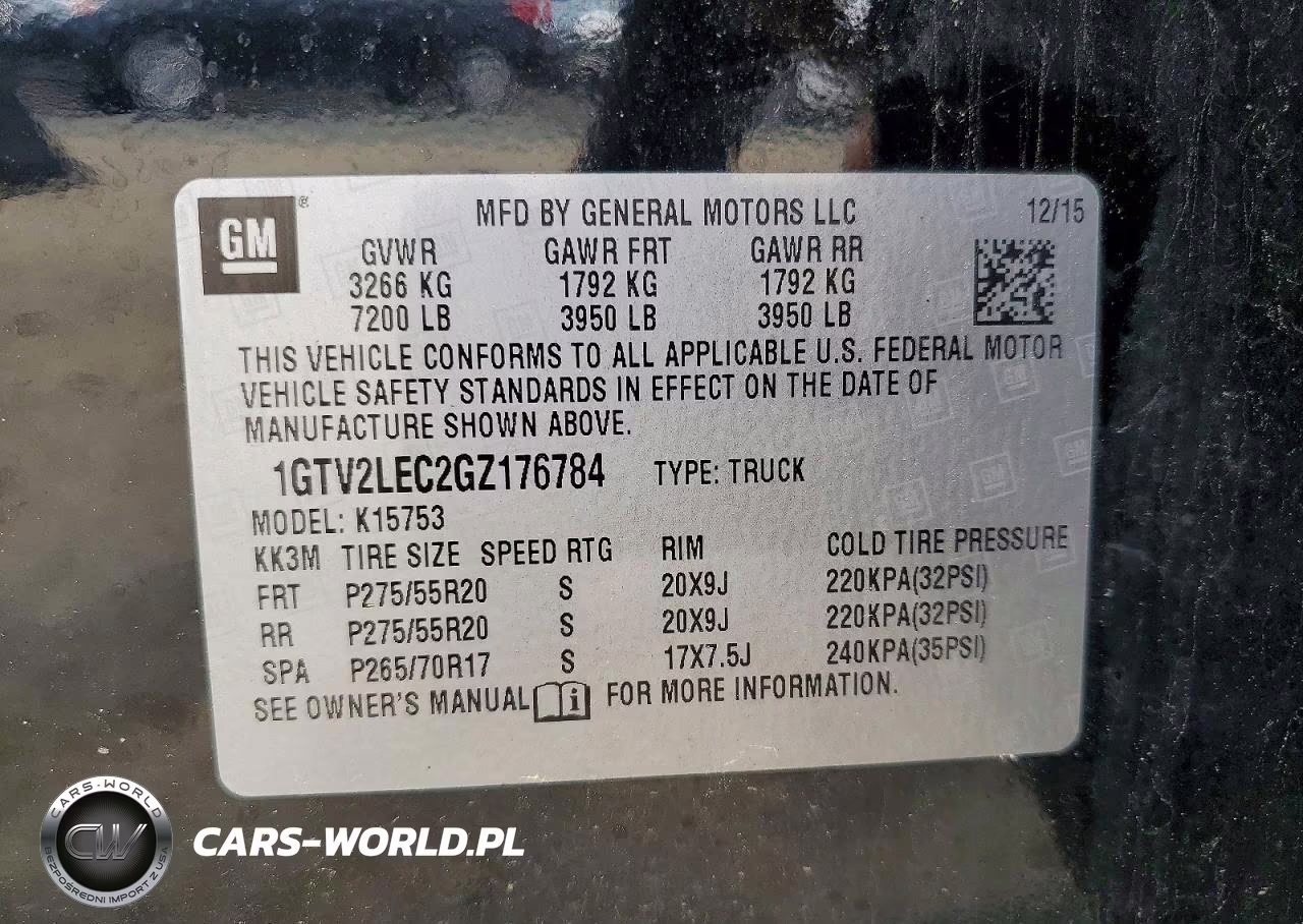 2016 GMC Sierra K1500 VIN:1GTV2LEC2GZ176784 - 12