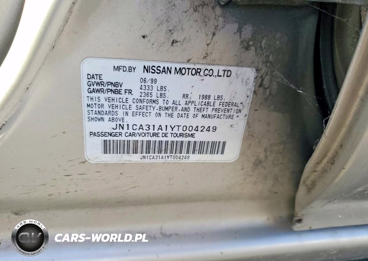 2000 Nissan Maxima Gxe VIN:JN1CA31A1YT004249 - 12