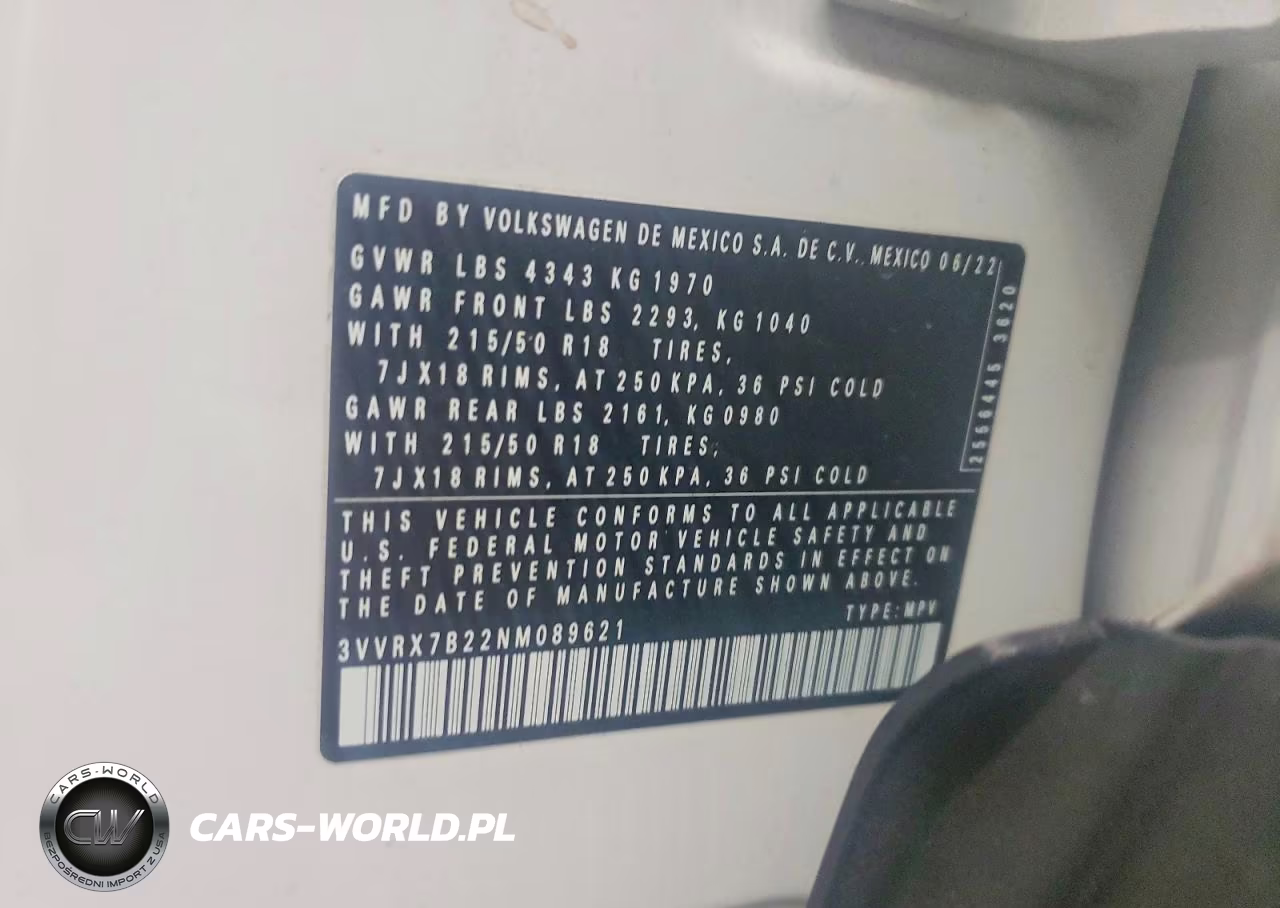 2022 Volkswagen Taos Se VIN:3VVRX7B22NM089621 - 13