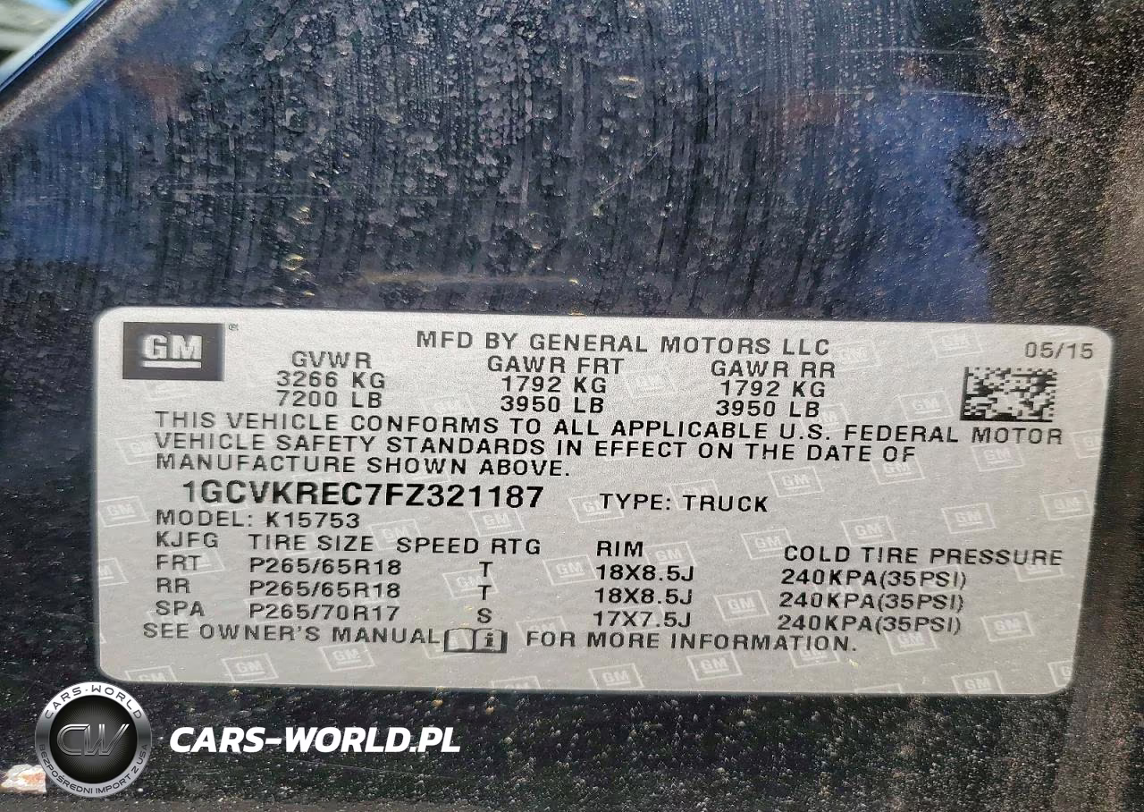 2015 Chevrolet Silverado K1500 Lt VIN:1GCVKREC7FZ321187 - 12